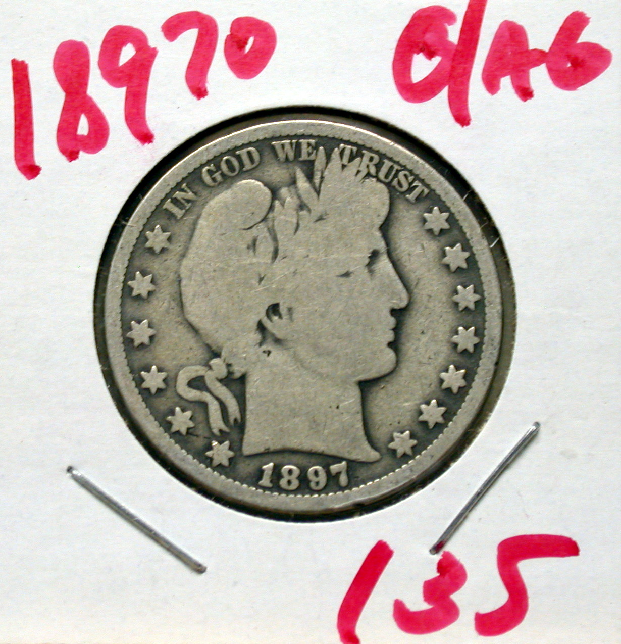 1897 O Barber Half in Good/AG! - Click Image to Close